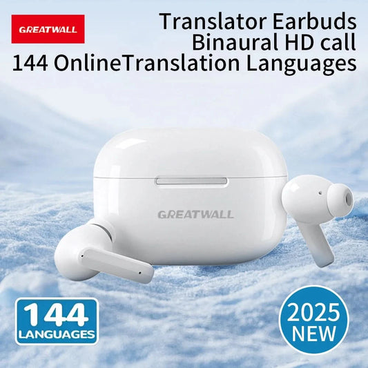 GREATWALL AI Translation Earphones, Classic Design In Ear Touch Wireless Earphones Music Game Sports Earphones Extra Long Batter