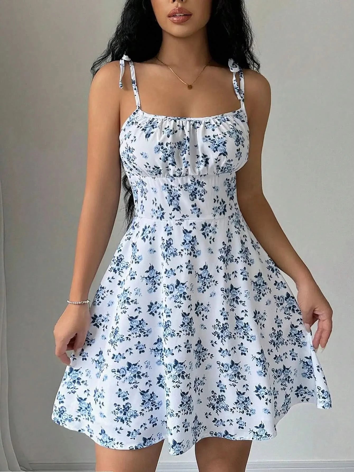 Women's Summer Floral Spaghetti Strap Beach Short Dress,Womens Dresses,Woman Clothing,Woman Clothes,Sundress,New In Dress 2025