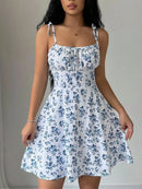 Women's Summer Floral Spaghetti Strap Beach Short Dress,Womens Dresses,Woman Clothing,Woman Clothes,Sundress,New In Dress 2025