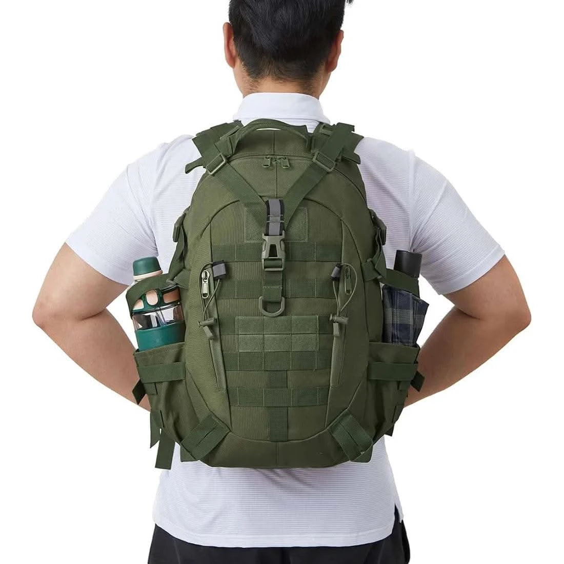 40L Tactical Backpack for Men Camping Hiking Backpacks Reflective Outdoor Travel Bags Survival Molle Climbing Rucksack Bag - M & M Global