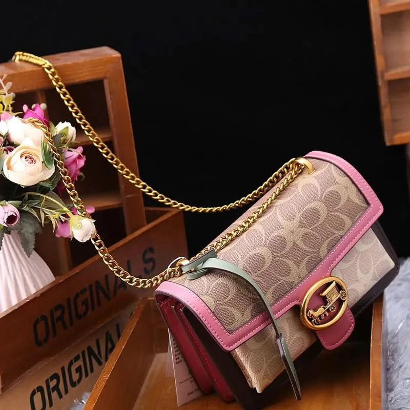 Light luxury women's bag 2025 new high-end color contrast single shoulder underarm bag designer fashionable crossbody small squa - M & M Global