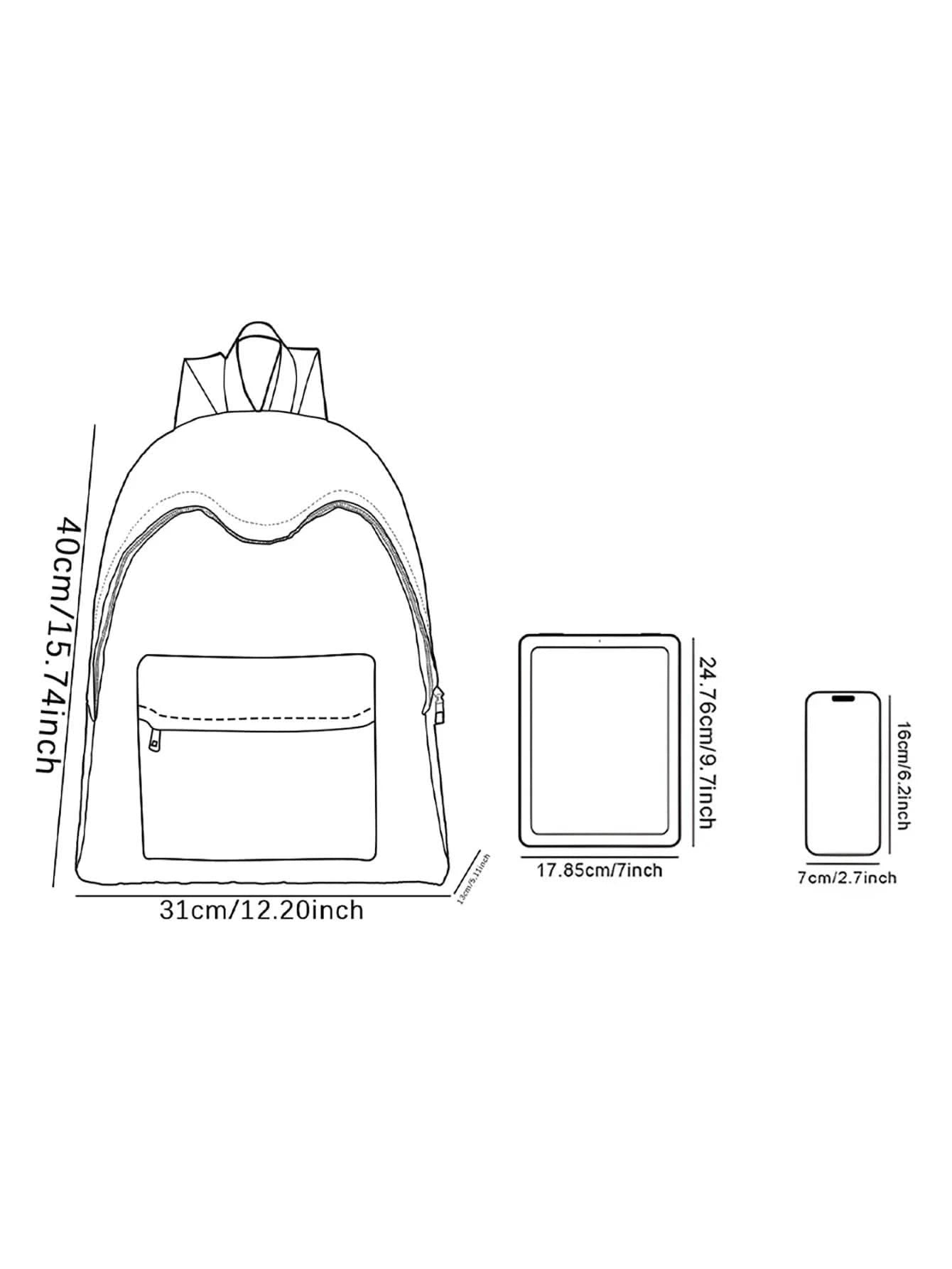 Bow pattern backpack, 2025 new model, casual travel backpack, lightweight and simple casual travel backpack - M & M Global