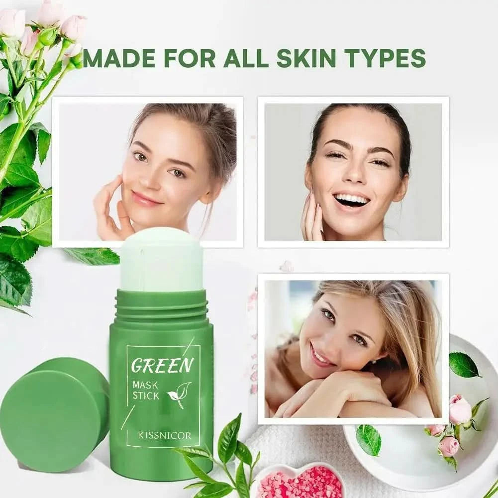 Face Clean Mask Green Tea Cleansing Stick Mask Shrink pores Deep Blackhead Remover facial Cleansing Moisturizing Mask 40g - M & M Global