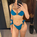 2025 Metal Star High Cut Scrunch Butt Bikini Female Swimsuit Women Swimwear Two-pieces Bikini set Bather Bathing Suit Swim V6419 - M & M Global