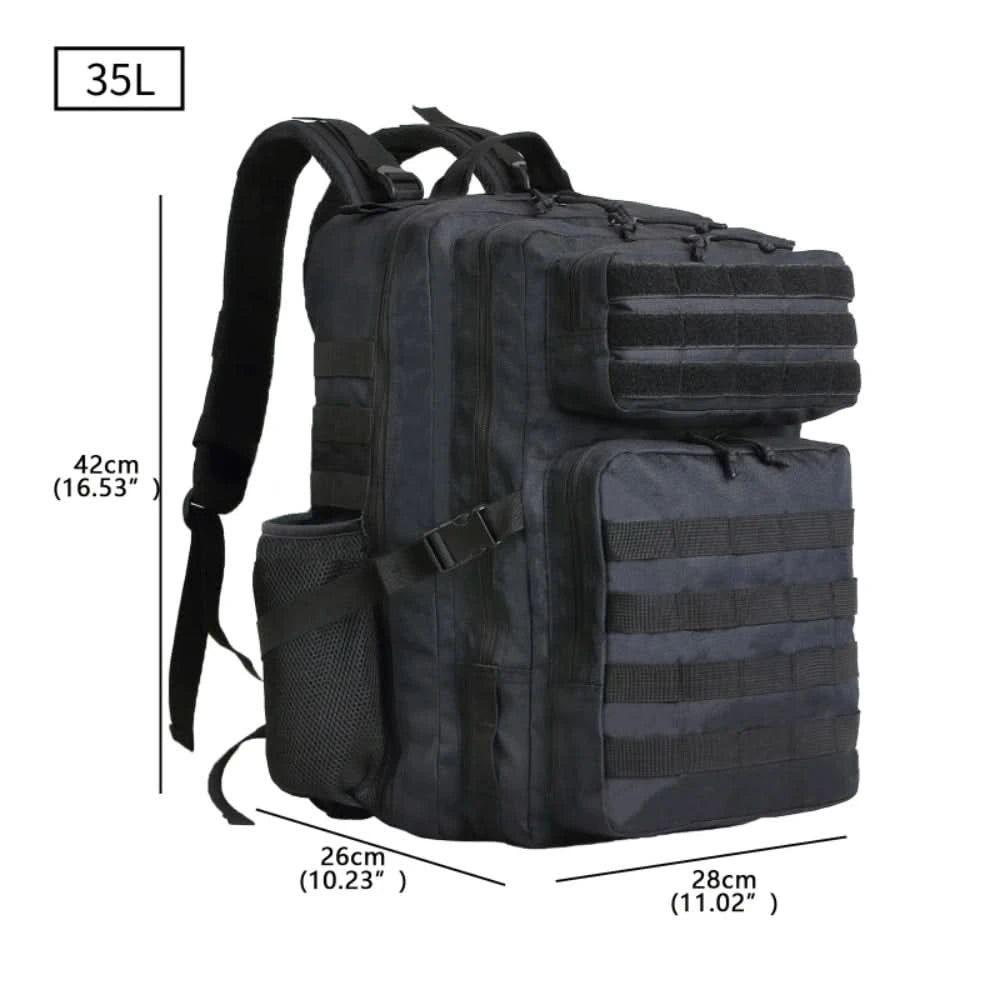 SYZM 35L/50L Tactical Backpack Hiking Rucksack MOLLE Backpack for Men Women Outdoor Fishing Camping Bag with Bottle Holder - M & M Global
