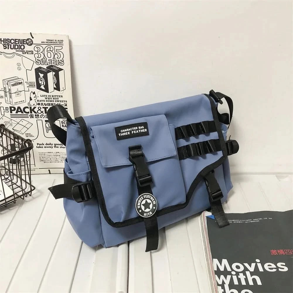 Unisex Nylon Fabric Messenger Bags Multi Pockets Large Capacity Shoulder Shopper Tote Bag Student School Satchels Female Handbag - M & M Global