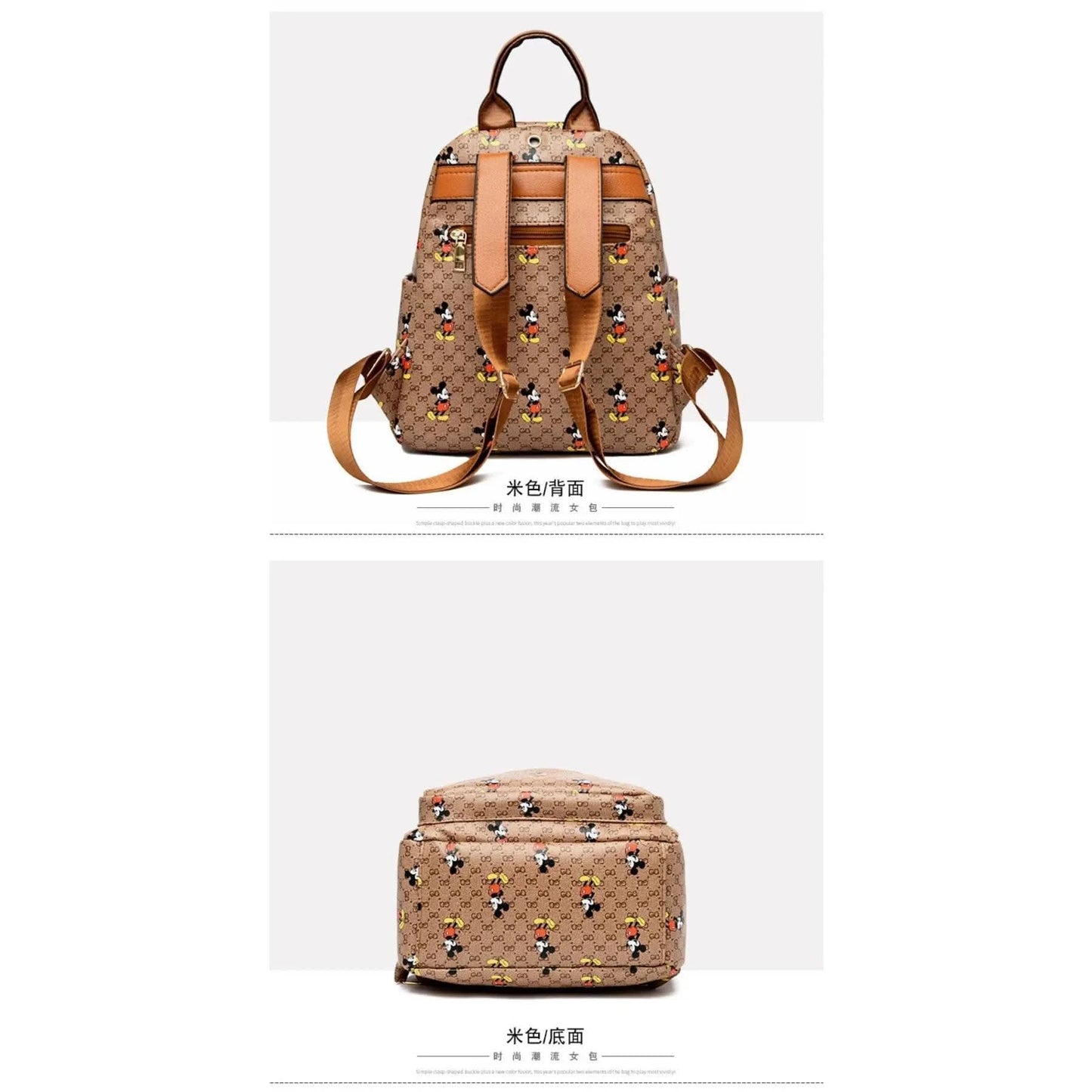Disney Ladies Backpack Trendy Women's Tote 2025 Mickey Multifunctional Fashion Knapsack Joker Large Capacity Travel Backpack New - M & M Global