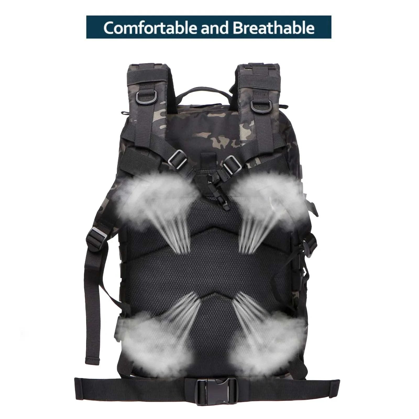 25L/50L Sturdy Nylon Waterproof Tactical Sports Trekking Fishing Hunting Camping Hiking Bag Backpack Outdoor Rucksacks - M & M Global