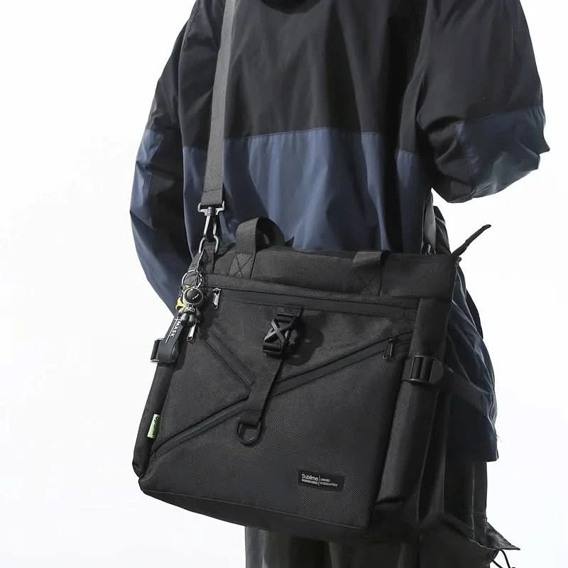 Japanese tooling style ballistic nylon tote bag men's shoulder commuter messenger bag large capacity computer handbag briefcase - M & M Global