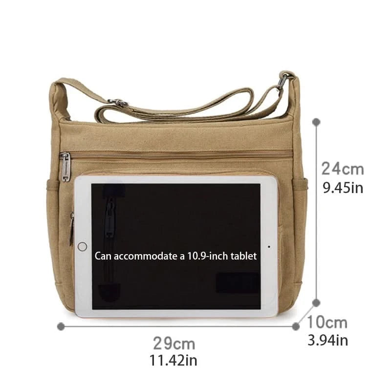 Men's Multi Pocket Casual Shoulder Bag - Adjustable Shoulder Strap, Zipper Closure, Ideal for Daily Commuting - M & M Global