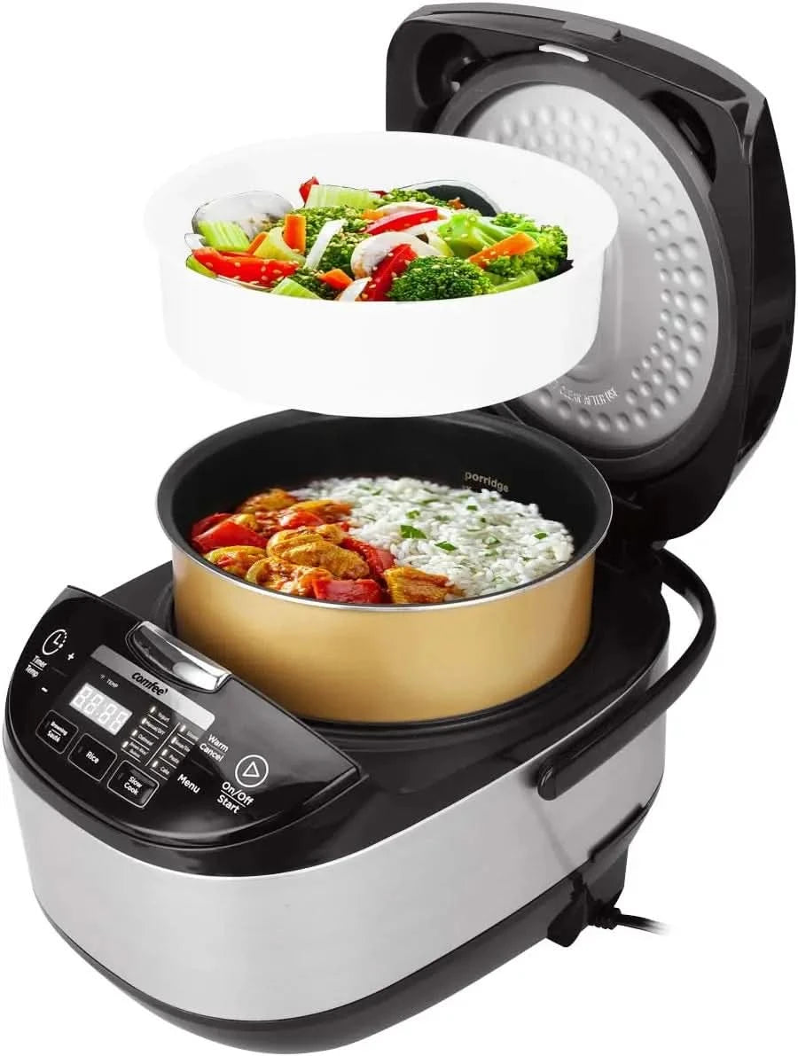 Rice Cooker, Japanese Large Rice Cooker with Fuzzy Logic Technology, 11 Presets, 10 Cup Uncooked/20 Cup Cooked, Auto Keep Warm, - M & M Global