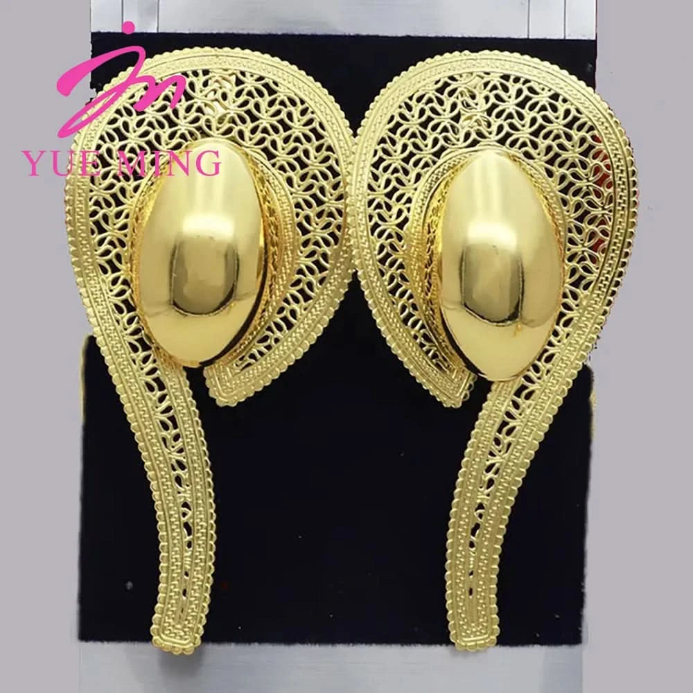 Jewelry Sets Women Italian Brazilian Gold Plated Luxury Wedding Necklace Earrings Bracelet Set Gold Colors Party Jewellery Gifts - M & M Global