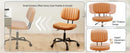 JHK Armless Office Desk Chair Back Lumbar Support Height Adjustable PU Leather Computer Chair with 360° Swivel Rolling Wheels