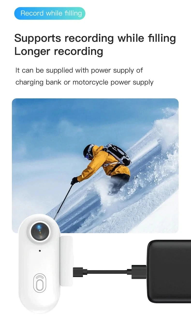 Pocket 4K Mini Camera  Magnetic Wearable Cam with Waterproof Shell WiFi Bike Camera Friendly for Casual Cycling Vlog Home Use - M & M Global