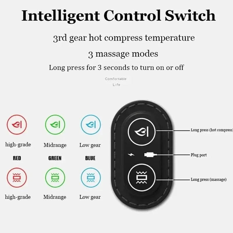 Heating Vibration Neck Massager Electric Cervical Pillow Back Traction Relax Sleeping Shoulder Neck Trapezius Muscle Massager - M & M Global