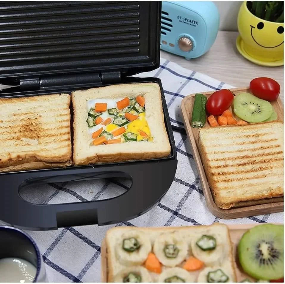 Mini Waffle Maker,Electric Sandwich Maker ， Grill Panini Non Stick Pan Waffle Toaster Cake Breakfast Machine Barbecue Steak Fryi - M & M Global