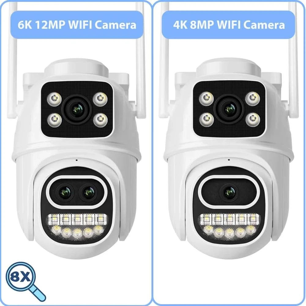 BESDER 6K 12MP Wifi Camera PTZ Dual Screen 8X Digital Zoom AI Auto Tracking Outdoor 8MP CCTV IP Camera Security Protection iCSee - M & M Global