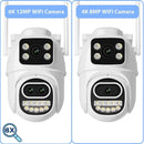 BESDER 6K 12MP Wifi Camera PTZ Dual Screen 8X Digital Zoom AI Auto Tracking Outdoor 8MP CCTV IP Camera Security Protection iCSee - M & M Global