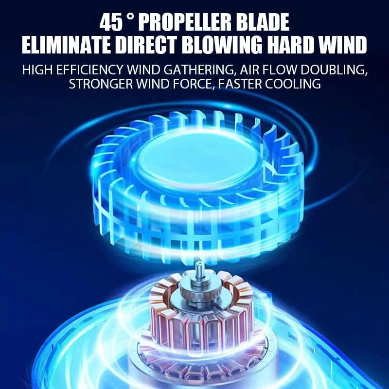Hanging Neck Fan Digital Display Power Ventilador Bladeless Neckband Fan Portable Mini Air Cooler USB Rechargeable Electric Fans - M & M Global