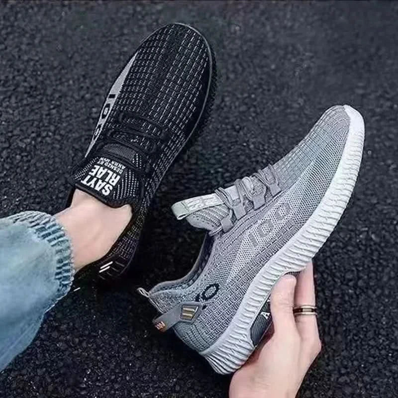 Net shoes a slip-on men's sports shoes net shoes breathable lazy shoes light soft sole casual shoes men's shoes 2024new - M & M Global
