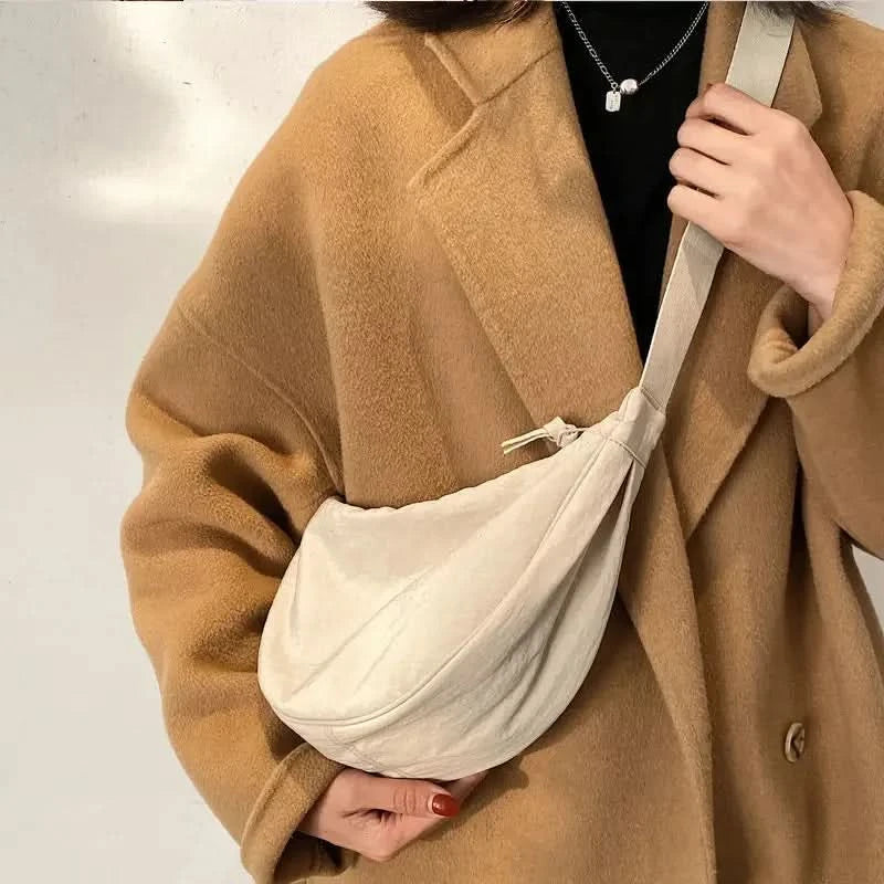 Simple Design Women's Messenger Bag Fashion Ladies Nylon Hobos Small Shoulder Bags Vintage Female Girls Purse Cloth Handbags - M & M Global