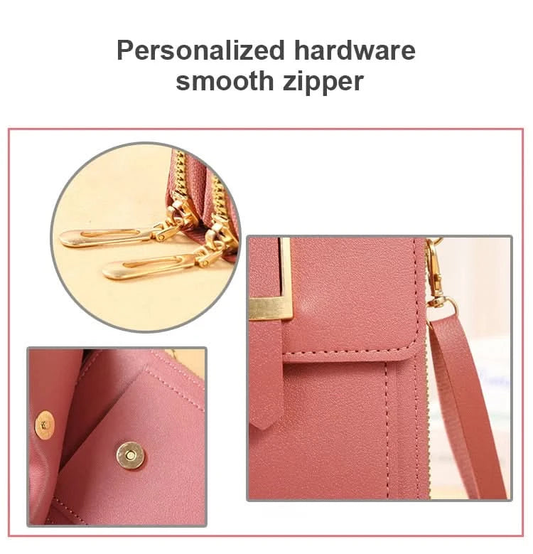 Touch Screen Cell Phone Messenger Bags Women Purse and Handbag Mini Shoulder Bag Pink Small Hand Bag Crossbody for Women  bolsos - M & M Global