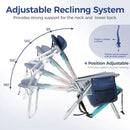 Beach Chairs Set of 2 with Cooler Bag 4 Position Classic Lay Flat Folding with Backpack Straps Support 250LBS (Sky Blue)