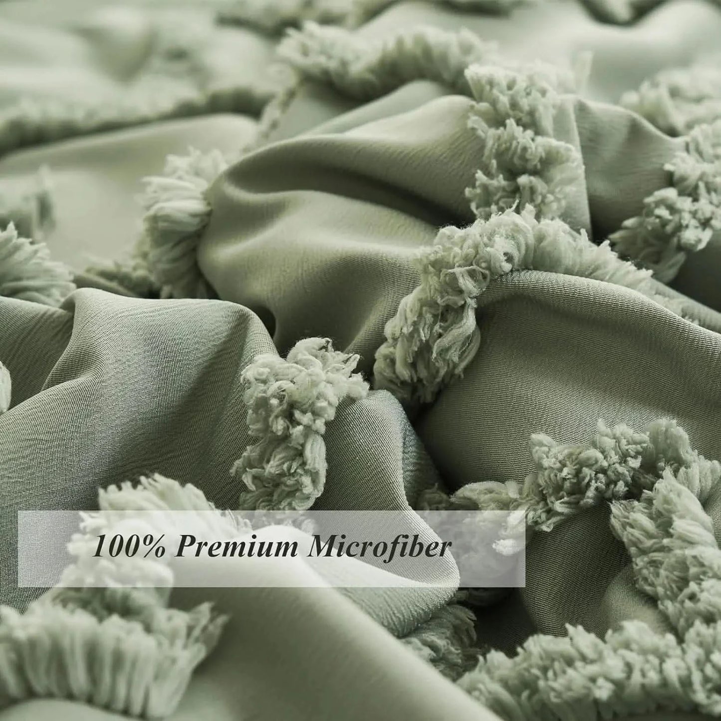 7 Pcs solid color tufted quilt set, microfiber soft and lightweight, durable and easy to wash bedding set , for all seasons