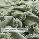 7 Pcs solid color tufted quilt set, microfiber soft and lightweight, durable and easy to wash bedding set , for all seasons