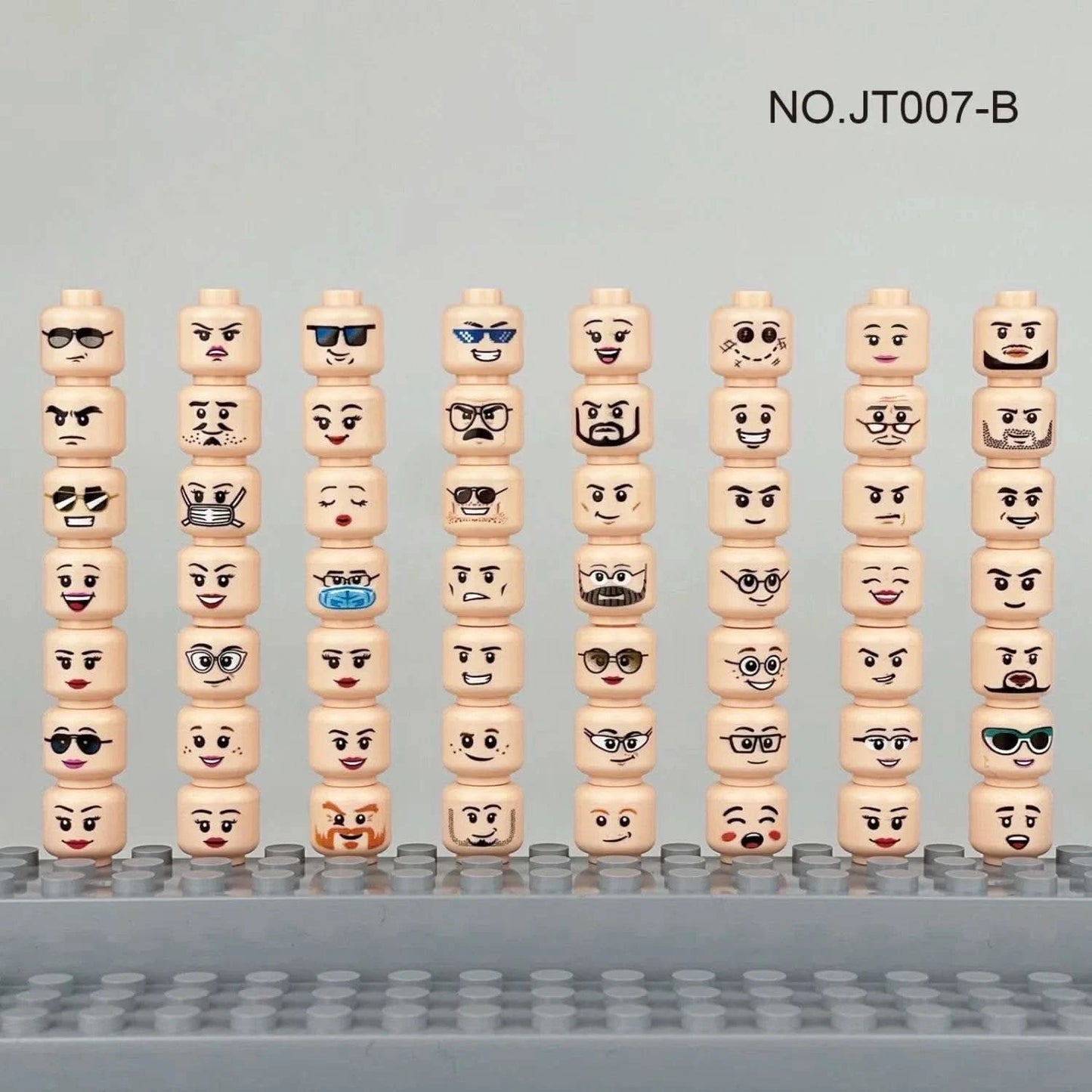 Buildings Blocks 3626 Figure Head Faces Creative Laugh Cry Cute Facial Expression Toy For High-Tech MOC Set - M & M Global