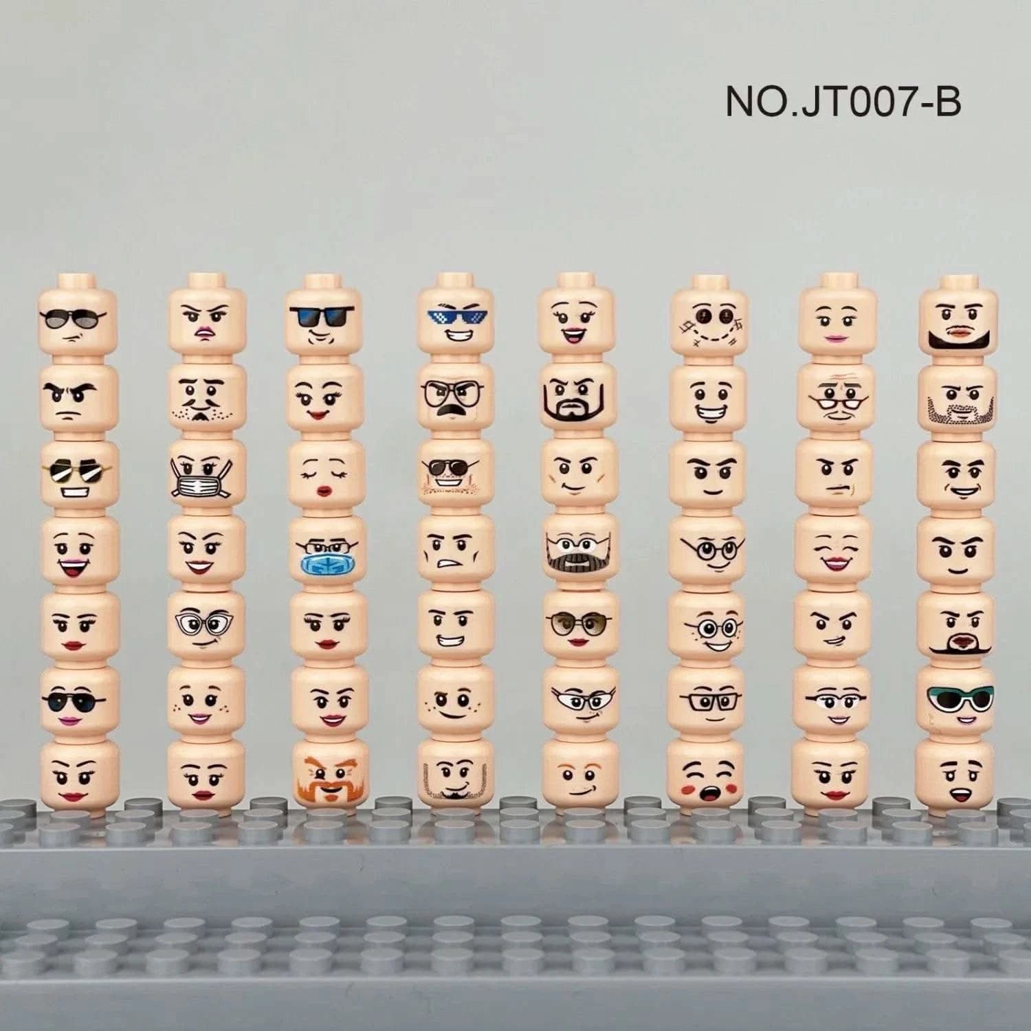 Buildings Blocks 3626 Figure Head Faces Creative Laugh Cry Cute Facial Expression Toy For High-Tech MOC Set - M & M Global