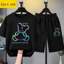 Summer Kid Girls Clothes Set Baby Boy Cartoon Bear Printed T-shirts and Shorts 2 Pieces Suit Children Fashion Outfits Tracksuits - M & M Global