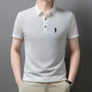 High end customized summer new best-selling Paul embroidery ice silk short sleeved men's business casual comfortable POLO shirt