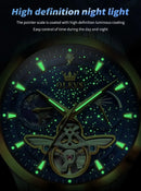 OLEVS Luxury Brand Men's Watches Luminous Waterproof Fully Automatic Mechanical Watch Starry Sky Dial Moon Phase Hollow Out - M & M Global