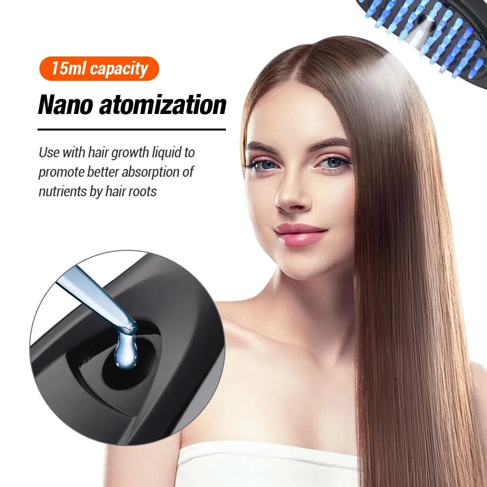 Sonic Vibration Scalp Massager Red Light Therapy Head Massage Comb Anti Hair Loss Anion Spray Hair Growth Brush Stress Relief - M & M Global