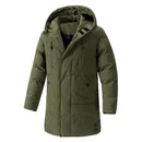 Men Long Parka Fashion Brand Casual Winter Windbreaker Jacket with Hood Coats Fashion Clothing Men All-match Thicken Warm Parkas