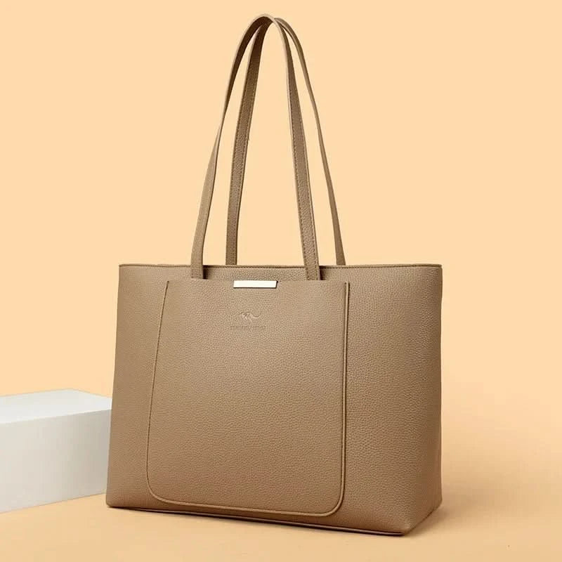 Solid Color Luxury Handbag Women Bags Designer HIgh Quality Leather Shoulder Bags for Women 2024 High Capacity Shopping Tote Bag - M & M Global