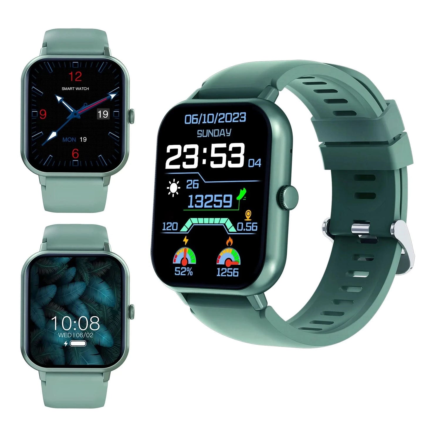 Smart watch, multi-sport mode, call reminder, message reminder, custom wallpaper, compatible with iPhone/Android