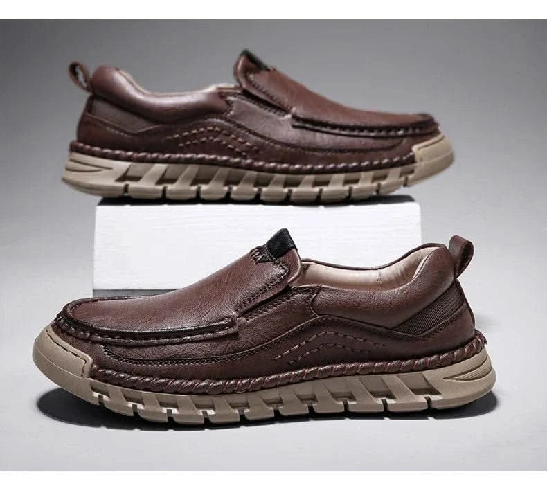 2024 Retro Loafer Genuine Split Leather Classic Shoes Sewing Comfortable Men Casual Slip-on Club Party Shoe Spring Summer - M & M Global