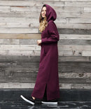 Autumn and Winter New Loose Size Knitted Hooded Long Dress Plush Casual Fashion Dress Large Pocket Skirt Women's Wear - M & M Global