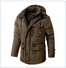 LZLLTT Men Winter Warm Parkas Mens Fleece  Jacket Parkas Men Casual Cotton Outdoor Fur Trench Padded Jackets Coats