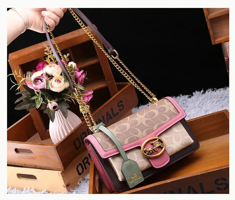 Light luxury women's bag 2025 new high-end color contrast single shoulder underarm bag designer fashionable crossbody small squa - M & M Global