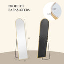 JHK Full Body Wall Mirror 59"x16"/64"x21" Standing or Wall-Hanging with Stand Aluminum Alloy Frame Bedroom Cloakroom Decoration