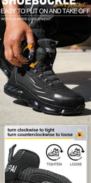 Men's high top lace-free comfortable soft sole anti-smash and puncture resistant work shoes