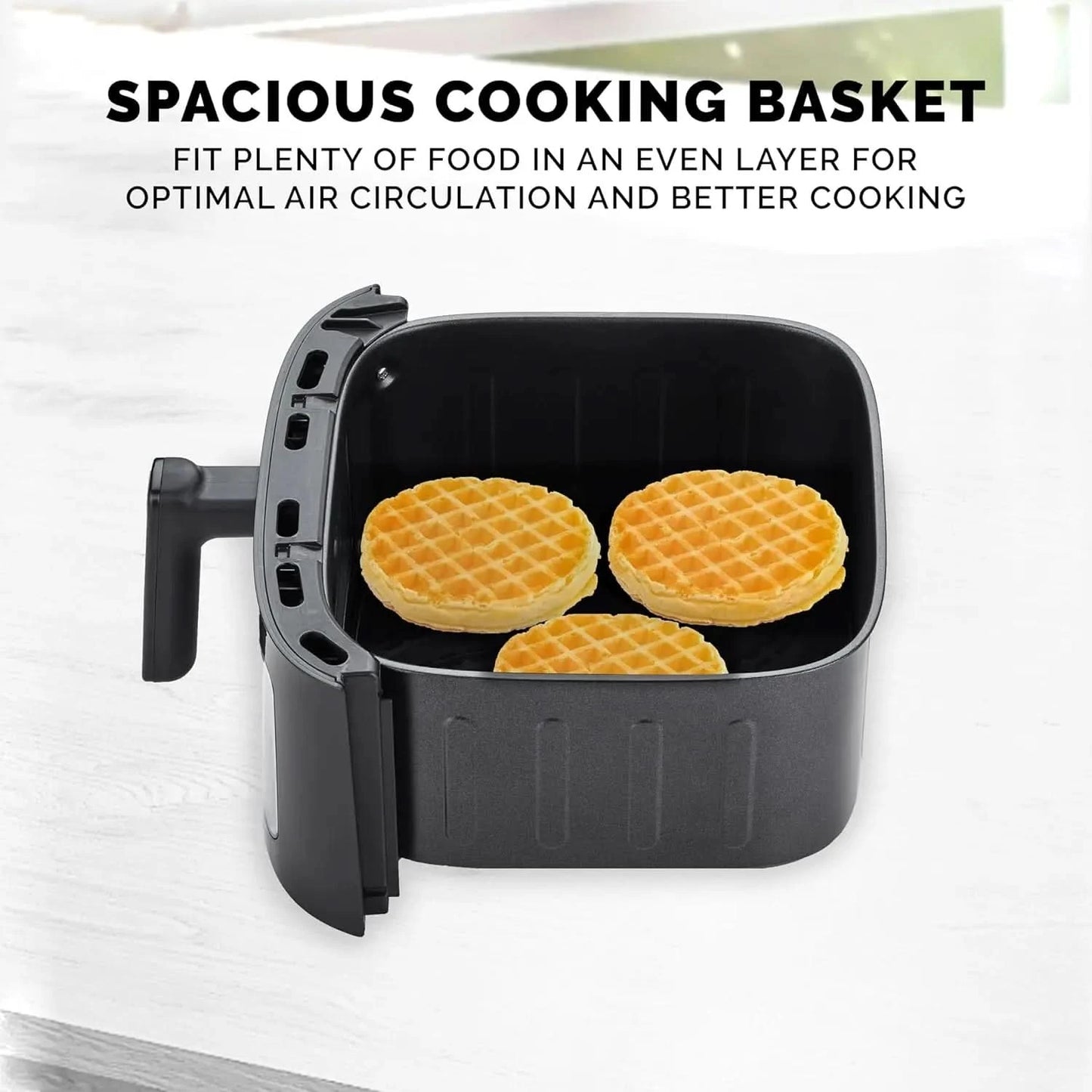 7 Quart Touchscreen Air Fryer with Window, Black (FT 52324 BK) - M & M Global