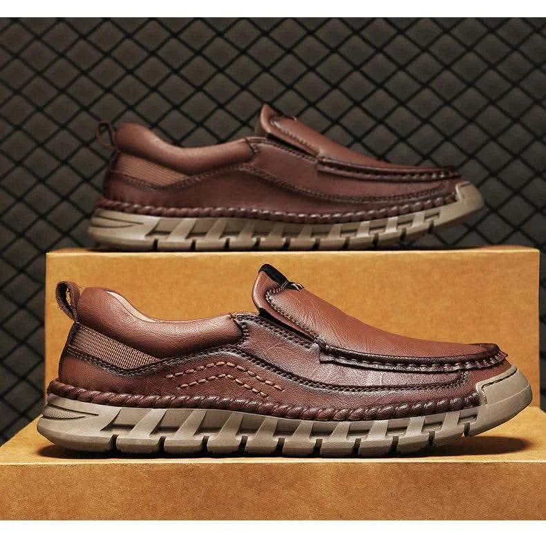 2024 Retro Loafer Genuine Split Leather Classic Shoes Sewing Comfortable Men Casual Slip-on Club Party Shoe Spring Summer - M & M Global