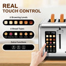 4 Slice Toaster with Touch Screen Control, 4 Wide Slots, Stainless Steel Smart Bread Toaster for Bagels, Muffins, Waffles, Dual - M & M Global
