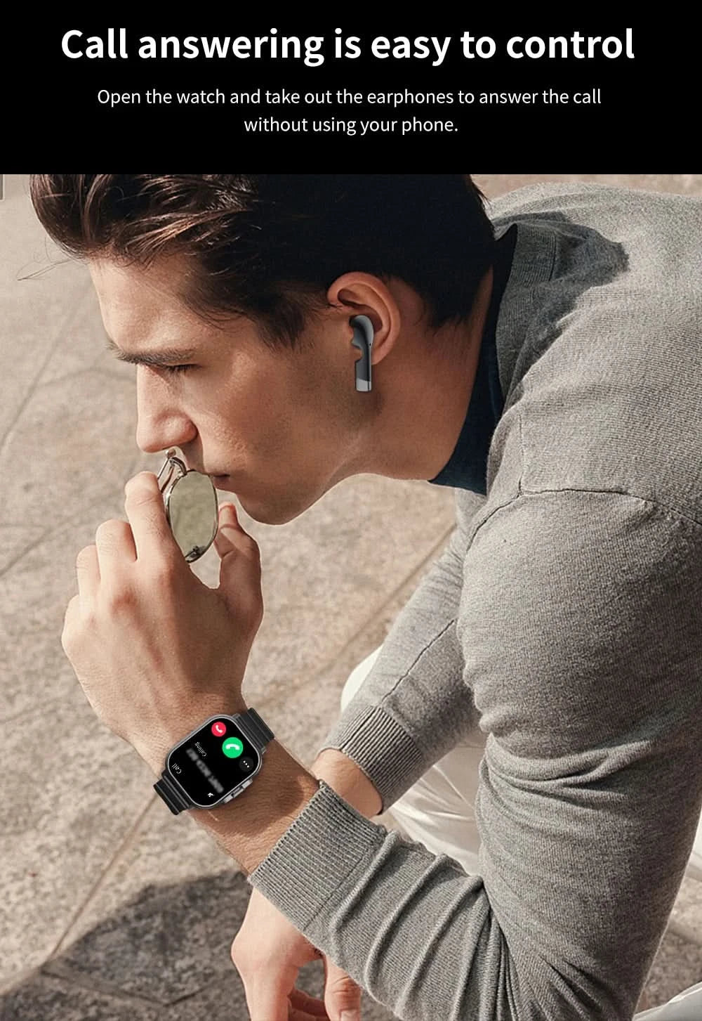 D8 2-In-1 Smartwatch with Headphone 2" Bt Call NFC Sleep Monitor Smart Watch Earbuds Compatible With iPhone Android 2025 - M & M Global
