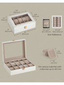 SONGMICS Watch Box, 10-Slot Watch Case with Large Glass Lid, Removable Watch Pillows, Watch Box Organizer, Gift for Loved Ones - M & M Global