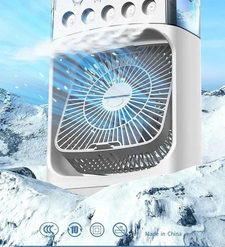 2025 New Three In One Household Air Conditioner Small Air Cooler Portable Smallfan Household Night Humidifier LED Nightlight Fan - M & M Global